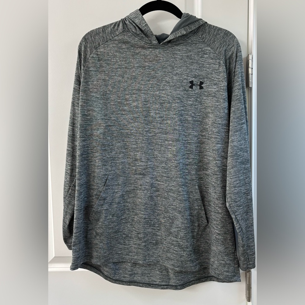UNDER ARMOUR Men Gray Hooded Long Sleeve Loose Fit Sweatshirt Size XL